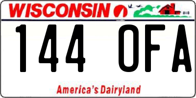 WI license plate 144OFA