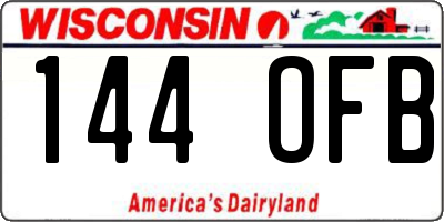WI license plate 144OFB