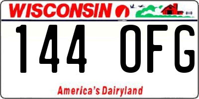 WI license plate 144OFG