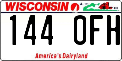 WI license plate 144OFH