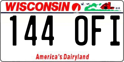 WI license plate 144OFI