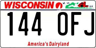 WI license plate 144OFJ
