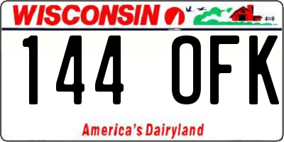 WI license plate 144OFK