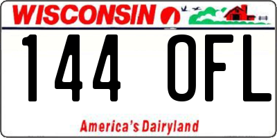 WI license plate 144OFL