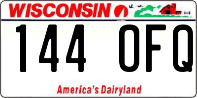 WI license plate 144OFQ