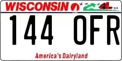 WI license plate 144OFR