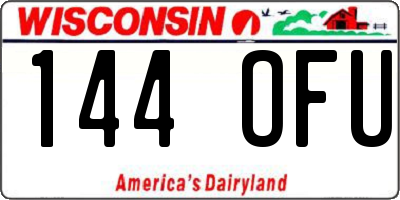WI license plate 144OFU