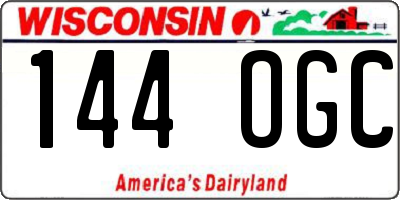 WI license plate 144OGC