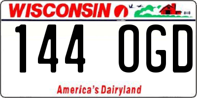 WI license plate 144OGD