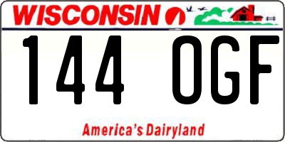 WI license plate 144OGF