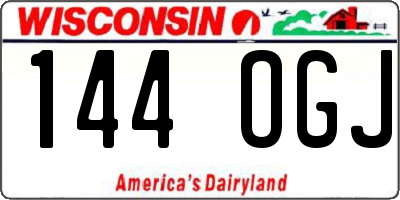 WI license plate 144OGJ