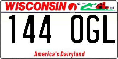 WI license plate 144OGL