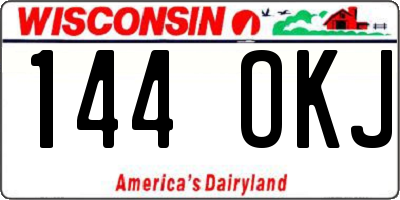 WI license plate 144OKJ