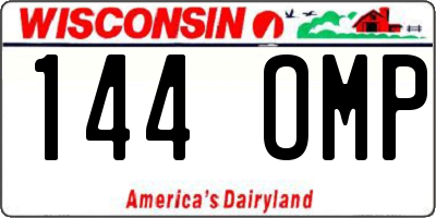 WI license plate 144OMP