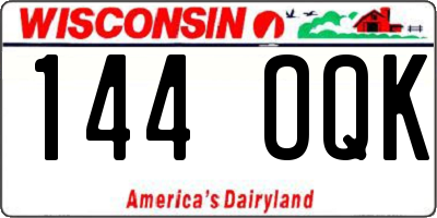 WI license plate 144OQK