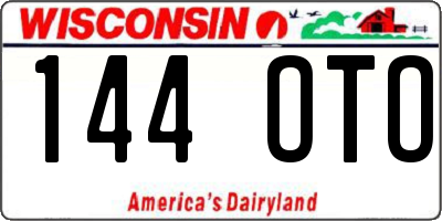 WI license plate 144OTO