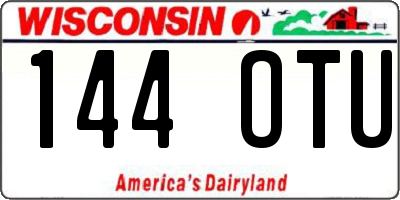 WI license plate 144OTU