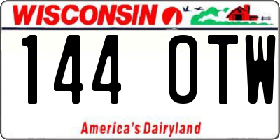 WI license plate 144OTW