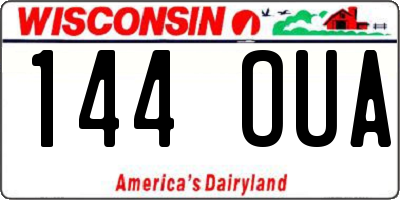 WI license plate 144OUA