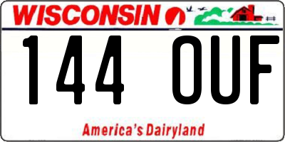 WI license plate 144OUF