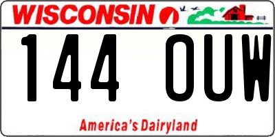 WI license plate 144OUW