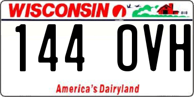 WI license plate 144OVH