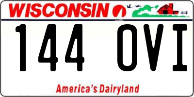 WI license plate 144OVI