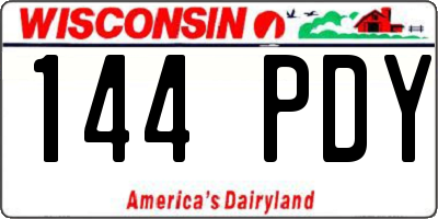 WI license plate 144PDY