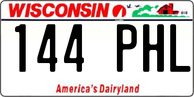 WI license plate 144PHL