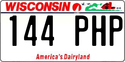 WI license plate 144PHP