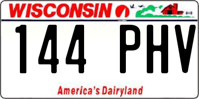 WI license plate 144PHV