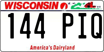 WI license plate 144PIQ