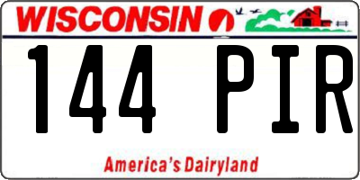 WI license plate 144PIR