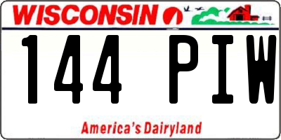 WI license plate 144PIW
