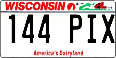 WI license plate 144PIX
