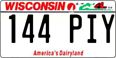 WI license plate 144PIY