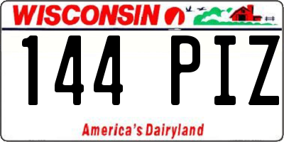 WI license plate 144PIZ