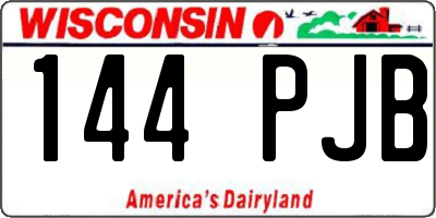 WI license plate 144PJB