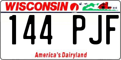 WI license plate 144PJF