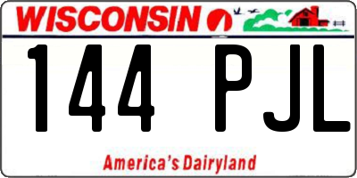 WI license plate 144PJL