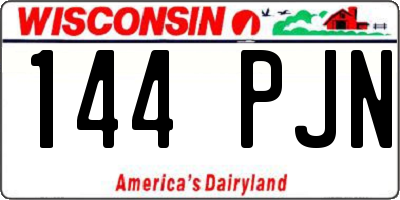 WI license plate 144PJN