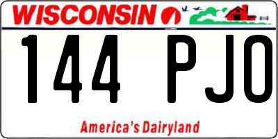 WI license plate 144PJO