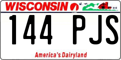 WI license plate 144PJS
