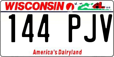 WI license plate 144PJV
