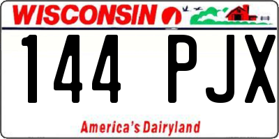 WI license plate 144PJX