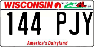 WI license plate 144PJY