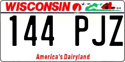 WI license plate 144PJZ