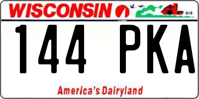 WI license plate 144PKA
