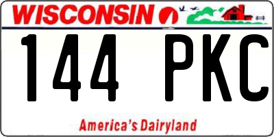 WI license plate 144PKC