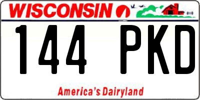 WI license plate 144PKD
